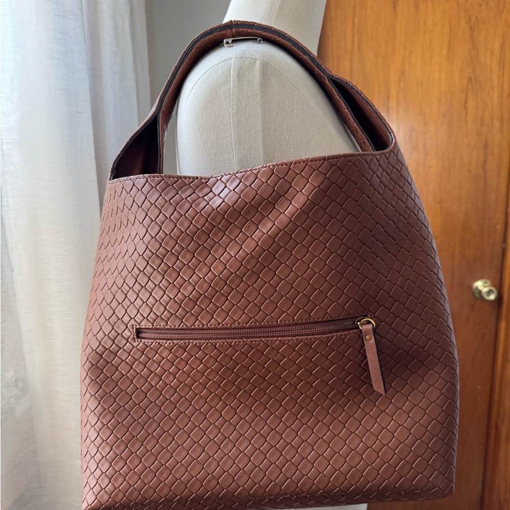 Brown Woven Tote Bag